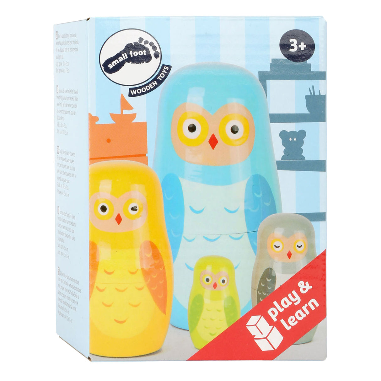Lille fod træ matryoshka dukker ugler familie
