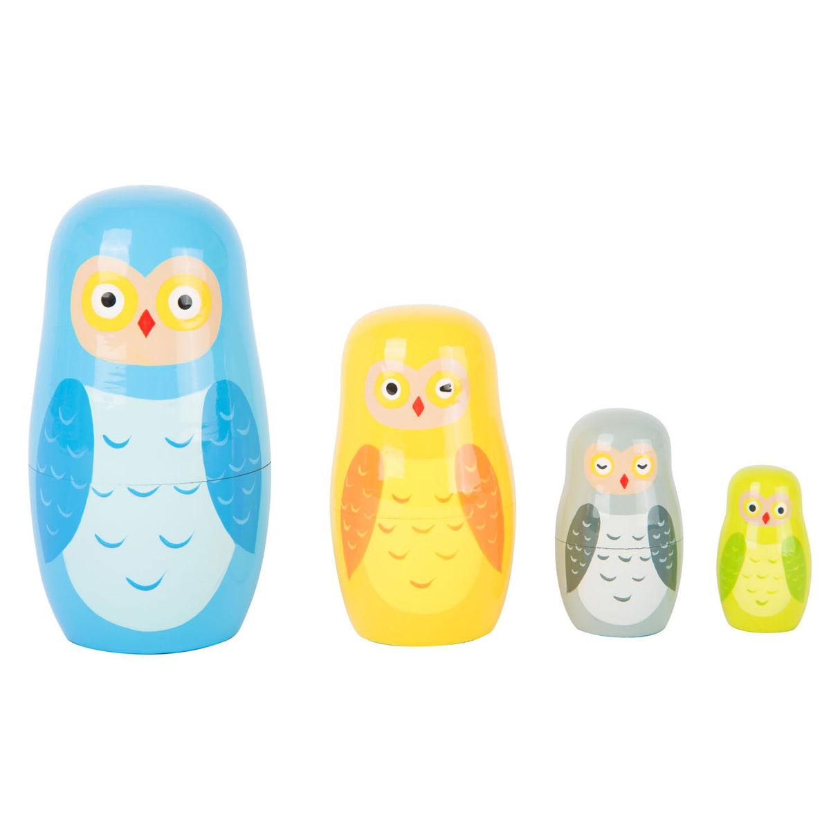 Lille fod træ matryoshka dukker ugler familie