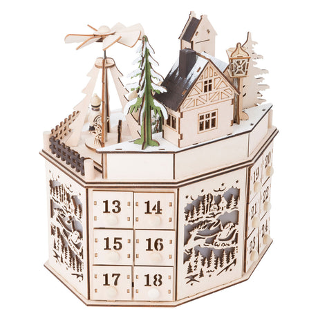 Lille fod - adventskalender i træ julelandskab