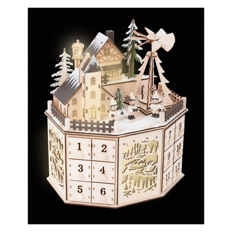 Lille fod - adventskalender i træ julelandskab