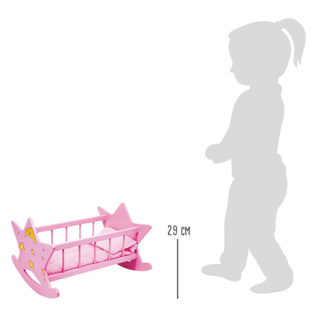 Lille fod - dukkeseng i træ stjernepink