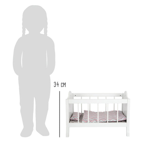 Lille foddukkeseng med sengetøj junior 50 x 30 cm træhvid