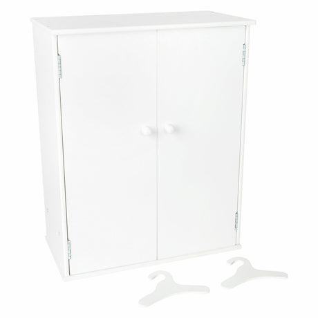 Lille fods dukkegarderobe i træ 53 cm hvid