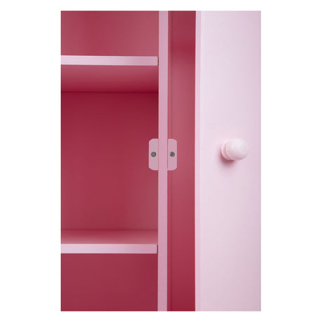 Lille fod - dukkegarderobe i træ pink
