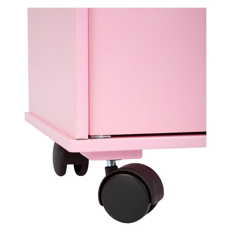 Lille fod - dukkegarderobe i træ pink