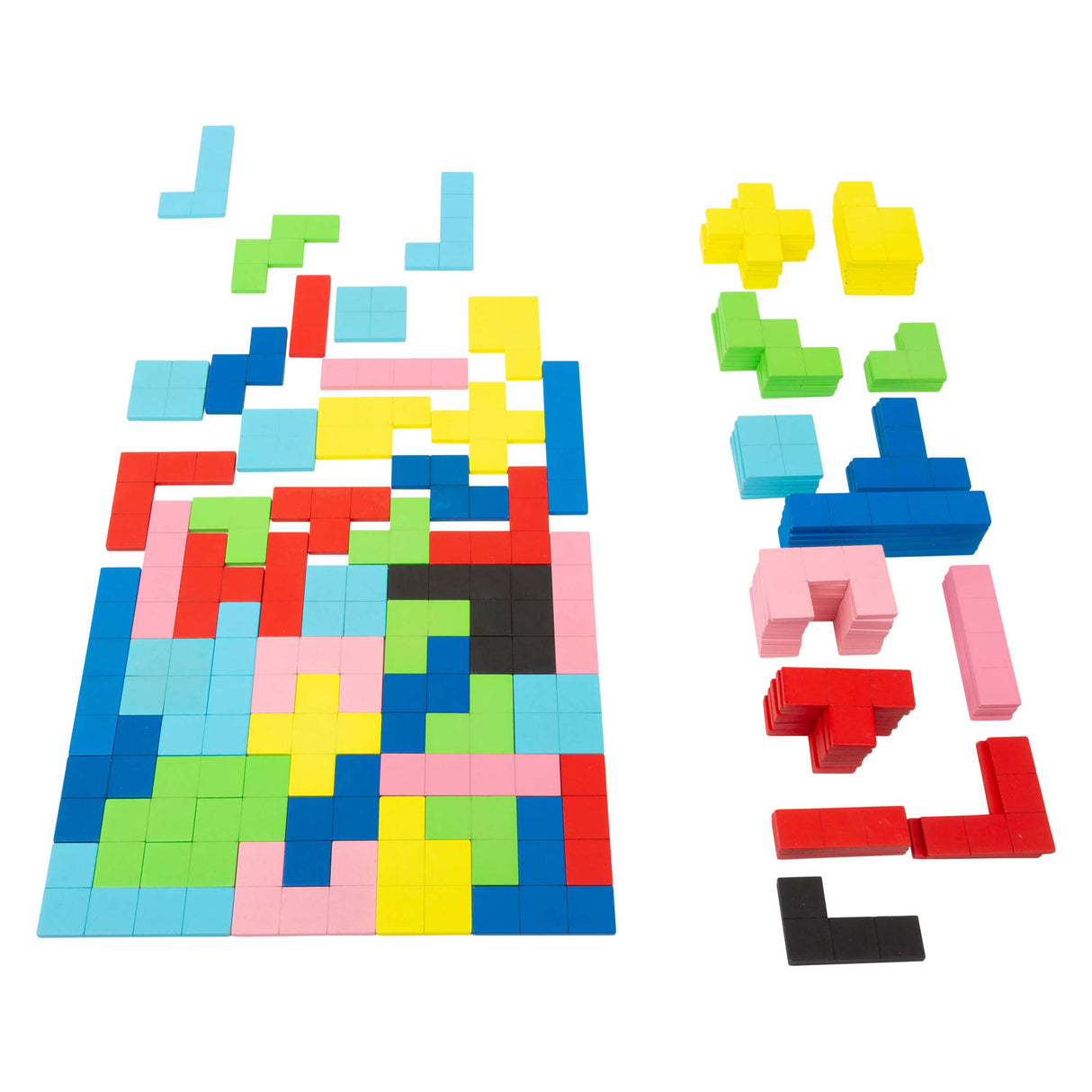 Lille fod træpuslespil geometriske former