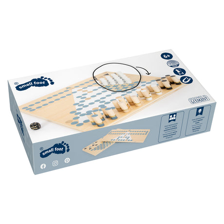 Lille fod - barrikade og halma træbrætspil 2i1