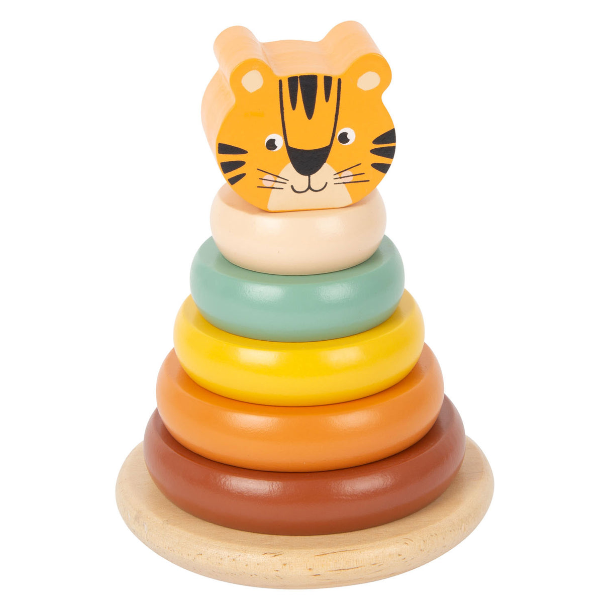 Lille fod - træstabletårn safari tiger, 7 stk.