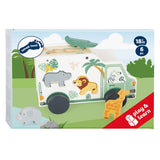 Lille fod - sorterer i træform jeep safari, 6 stk.