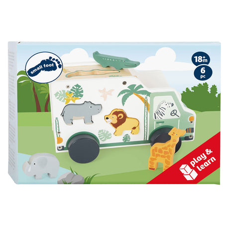 Lille fod - sorterer i træform jeep safari, 6 stk.