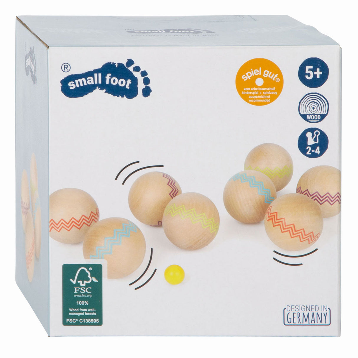 Lille fod - træ Jeu de Boules, 9dlg.