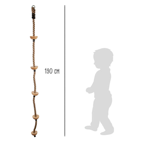 Lille fod - klatrende stige med trætrin, 190 cm