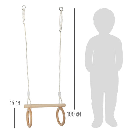 Lille fod - trapeze med gymnastikringe, 100 cm
