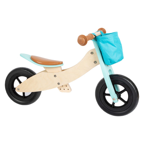 Lille fod - trehjulet træ- og balancecykel 2i1 maxi turkis