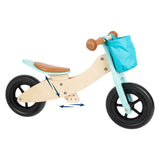Lille fod - trehjulet træ- og balancecykel 2i1 maxi turkis