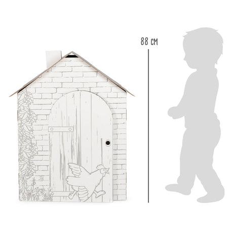 Lille fod - pap speelhuis gård, 87x71x88cm