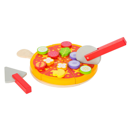 Lille fod - træ skære og spille mad pizza sæt, 21 stk.