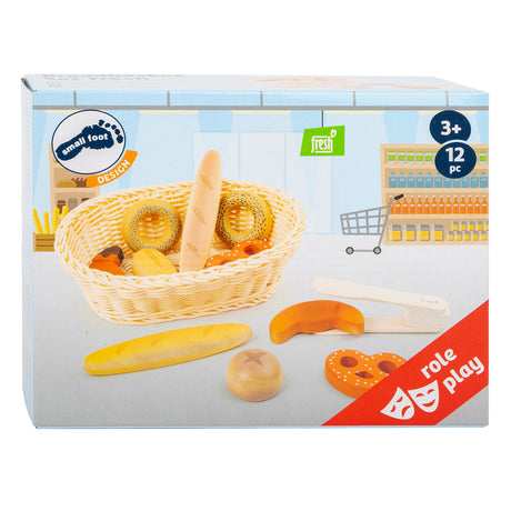 Lille fod - plastik brødkurv med legemadsbrød, 12 stk.