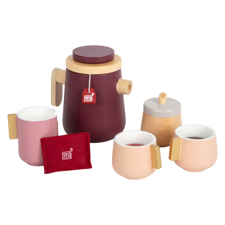 Lille fod - kaffe- og tesæt i træ velsmagende, 16 stk.