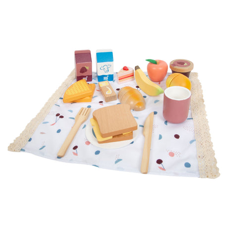 Lille fod - picnic sæt med træ legemad velsmagende, 26 stk.