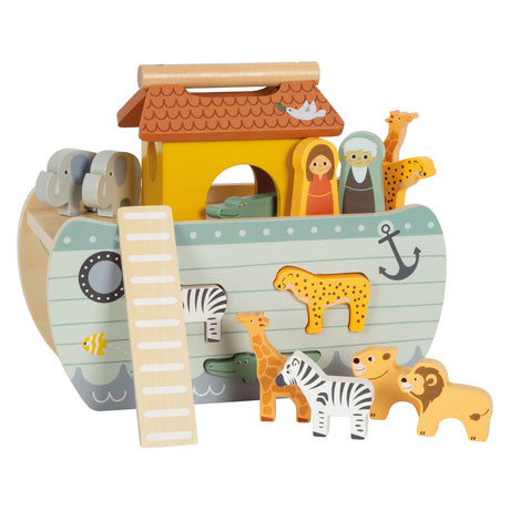 Lille fod - træform sorterer Noah's Ark safari, 15 stk.