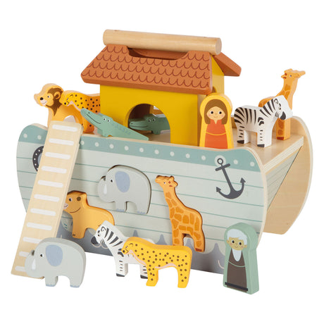 Lille fod - træform sorterer Noah's Ark safari, 15 stk.