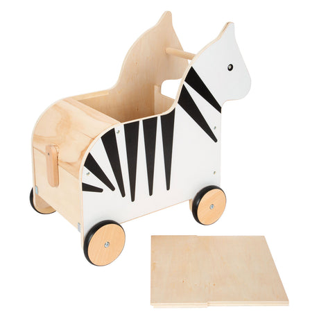 Lille fod - Trælegetøjskasse og Trek figur Zebra Wildlife
