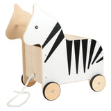 Lille fod - Trælegetøjskasse og Trek figur Zebra Wildlife