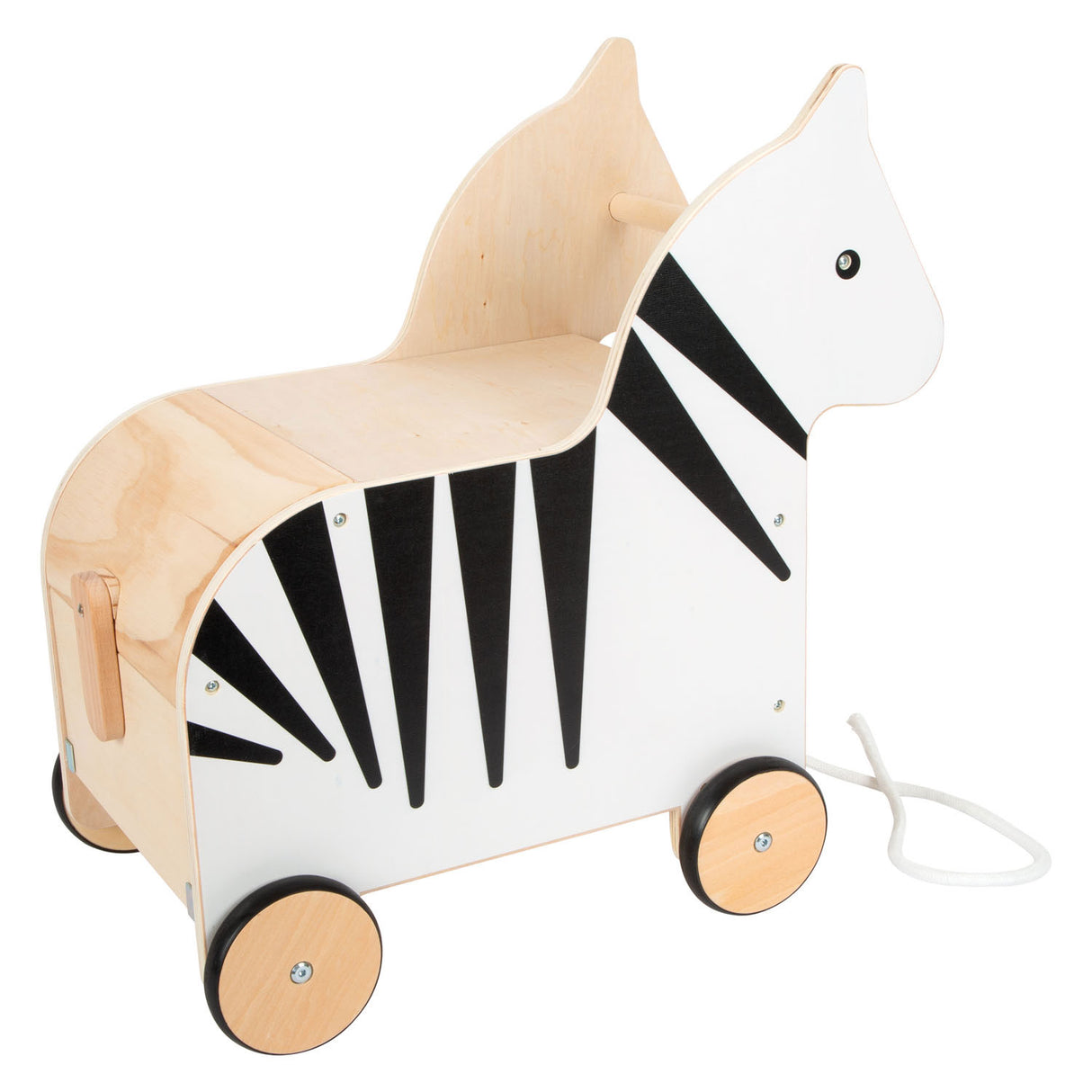 Lille fod - Trælegetøjskasse og Trek figur Zebra Wildlife