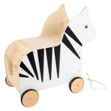 Lille fod - Trælegetøjskasse og Trek figur Zebra Wildlife