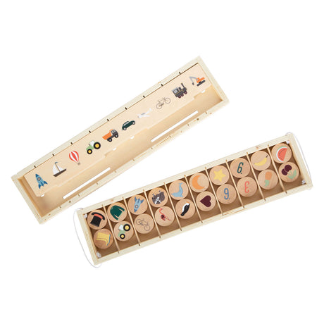 Lille fod - Wood Sortering Box World Explorer