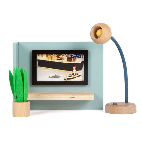 Lille fod - træ dukkehus møbler stue
