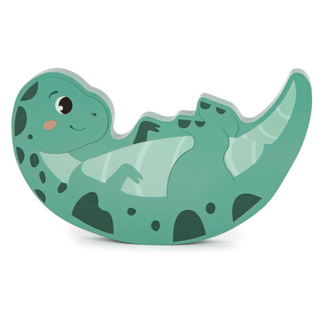 Lille fod - balance spil dino i træ, 14 stk.