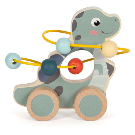 Lille fod - træ push figur motor spiral dino