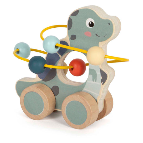 Lille fod - træ push figur motor spiral dino