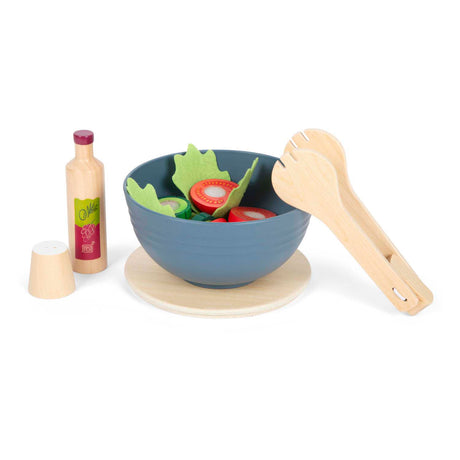 Lille fod - legetøjsmad salat legesæt i træ, 11 stk.