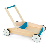 Lille fod - rollator i træ benzinblå