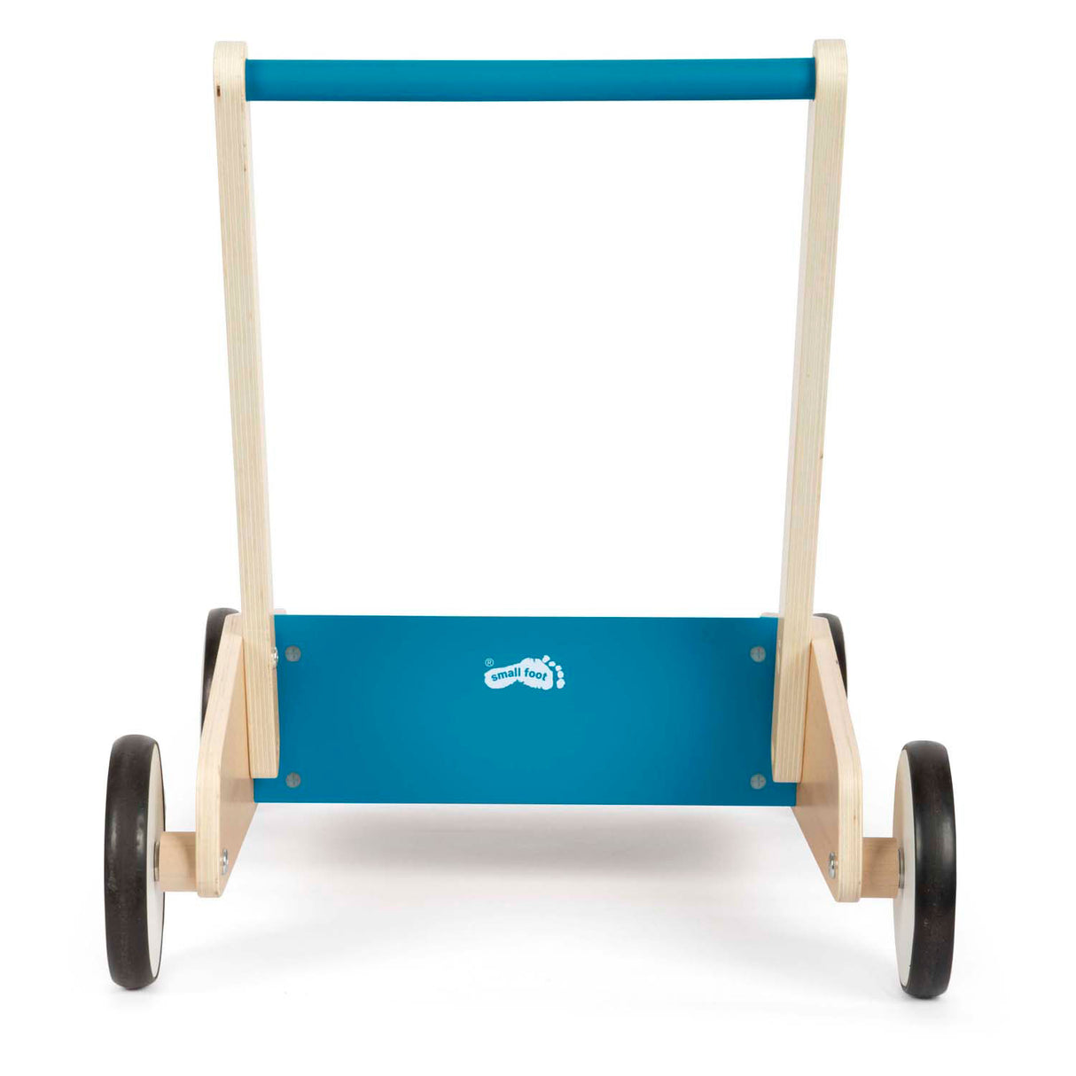Lille fod - rollator i træ benzinblå