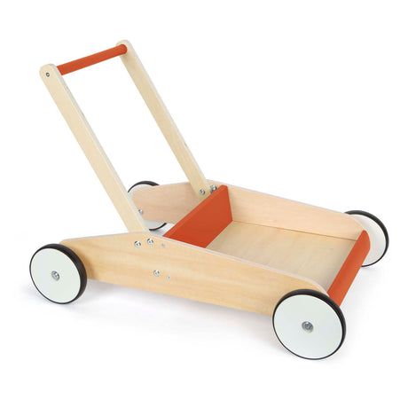 Lille fod - rollator i træ kobberrød