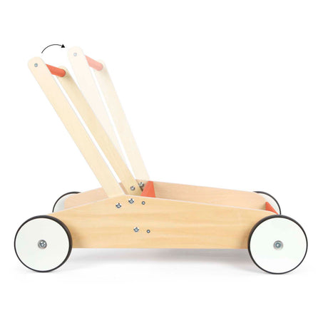 Lille fod - rollator i træ kobberrød