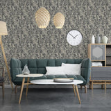 Hollandske Wallcoverings tapet Mae Black og Beige