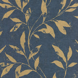 Hollandske Wallcoverings Dutch Wallcoverings Tapet Leafs Blå og guldfarvet