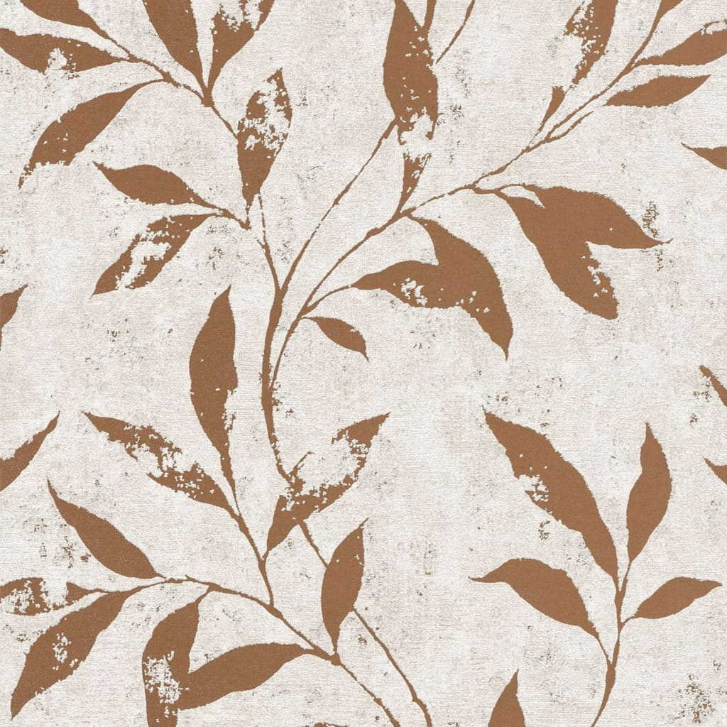 Hollandske vægcoverings tapet blade beige og brun