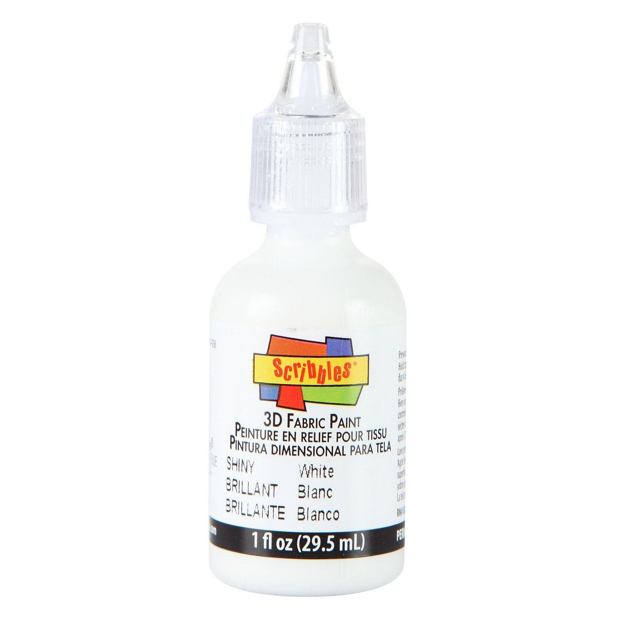 Skriblerier • 3D tekstilmaling blank 29,5ml hvid