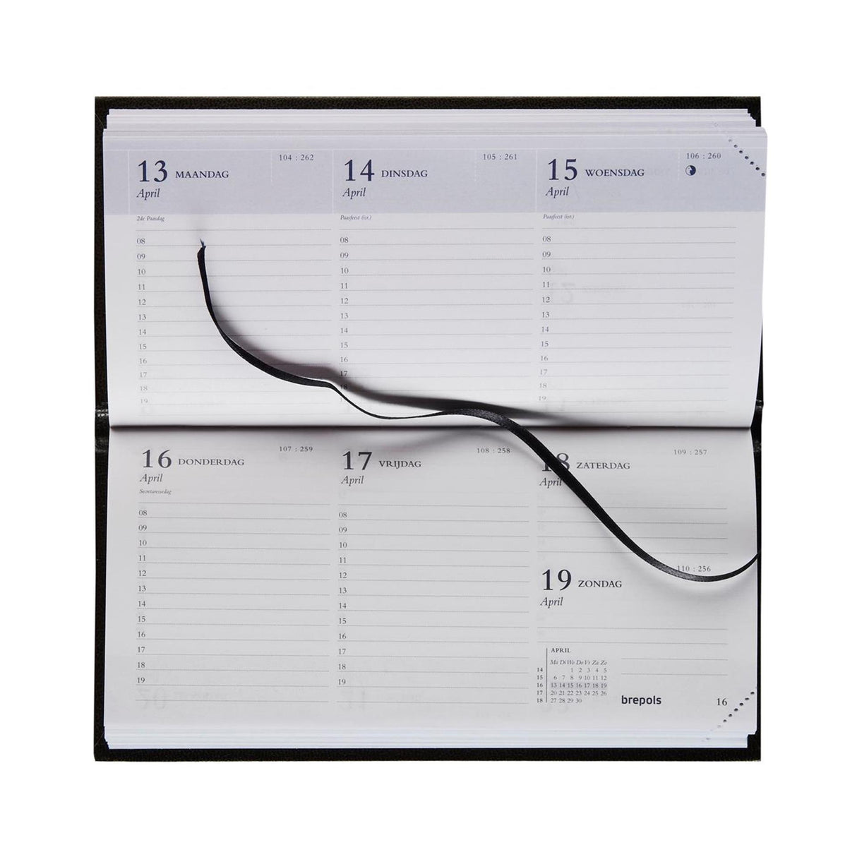 Brepols agenda breprint lima sort landskab 2026 7 dage pr. 2 sider sort