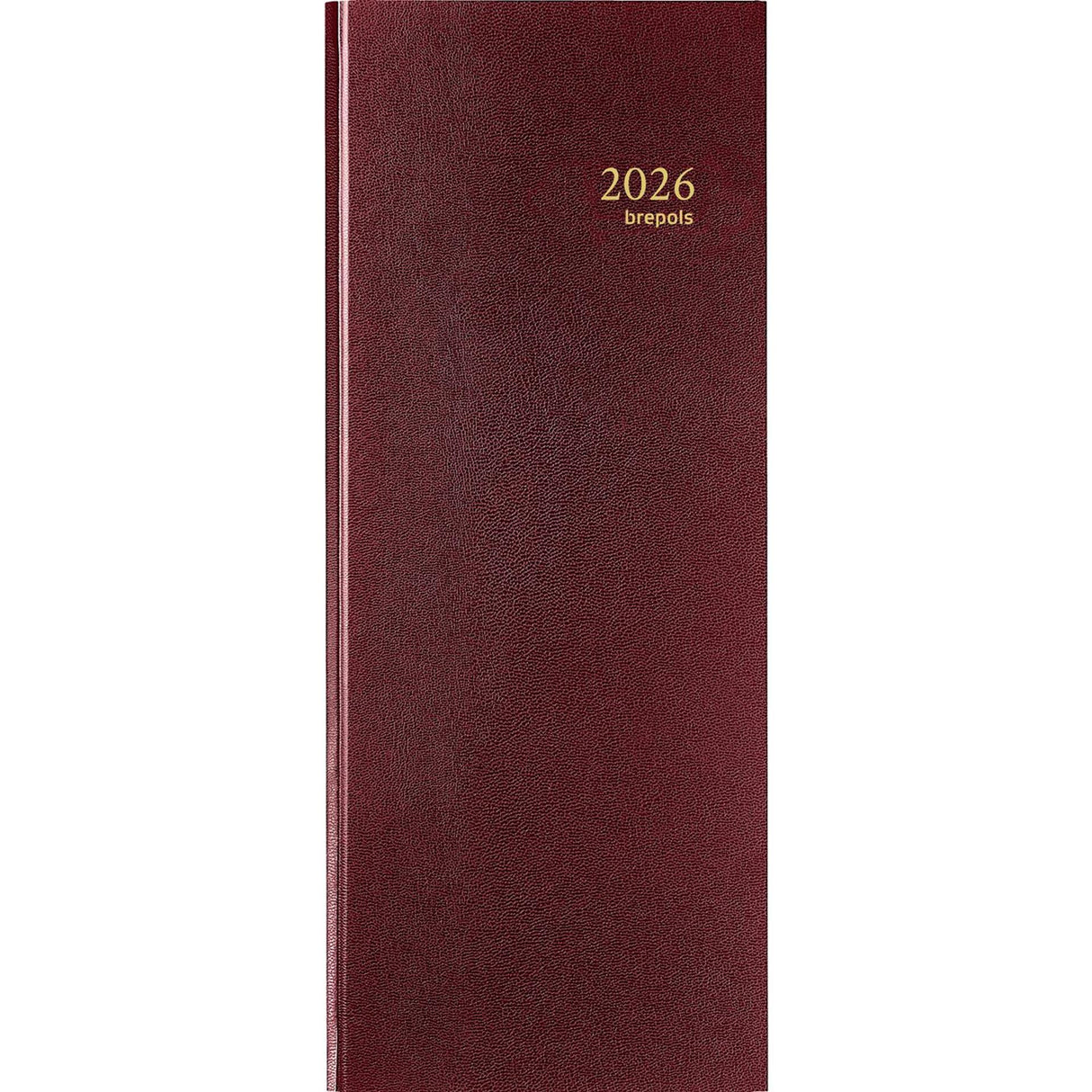 Brepols skrivebord dagsorden Saturn lang 1 dag 2026 Lima Bordeaux 13x33cm