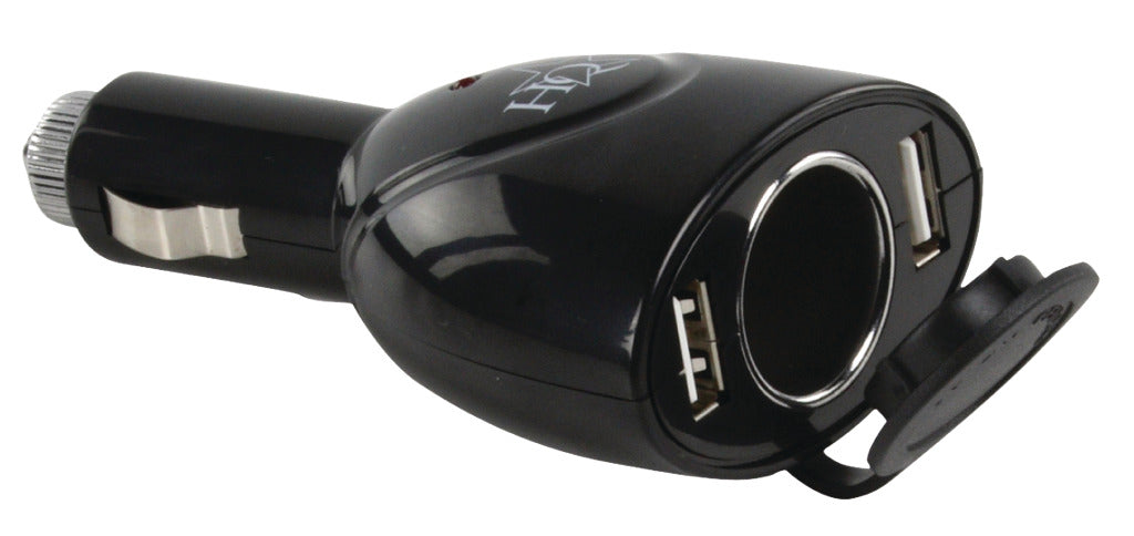 Hq p. sup. USB202 dobbelt USB biloplader med 12 V tilslutning