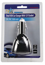 Hq p. sup. USB202 dobbelt USB biloplader med 12 V tilslutning