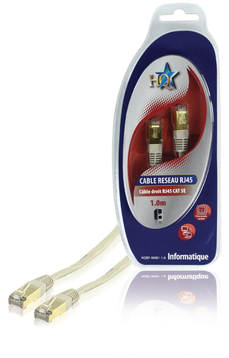 HQ BF-M081-1.0 Cat5e UTP netværkskabel RJ45 (8 8) Han - RJ45 (8 8) Han 1,00 m Grå