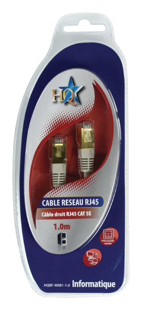 HQ BF-M081-1.0 Cat5e UTP netværkskabel RJ45 (8 8) Han - RJ45 (8 8) Han 1,00 m Grå